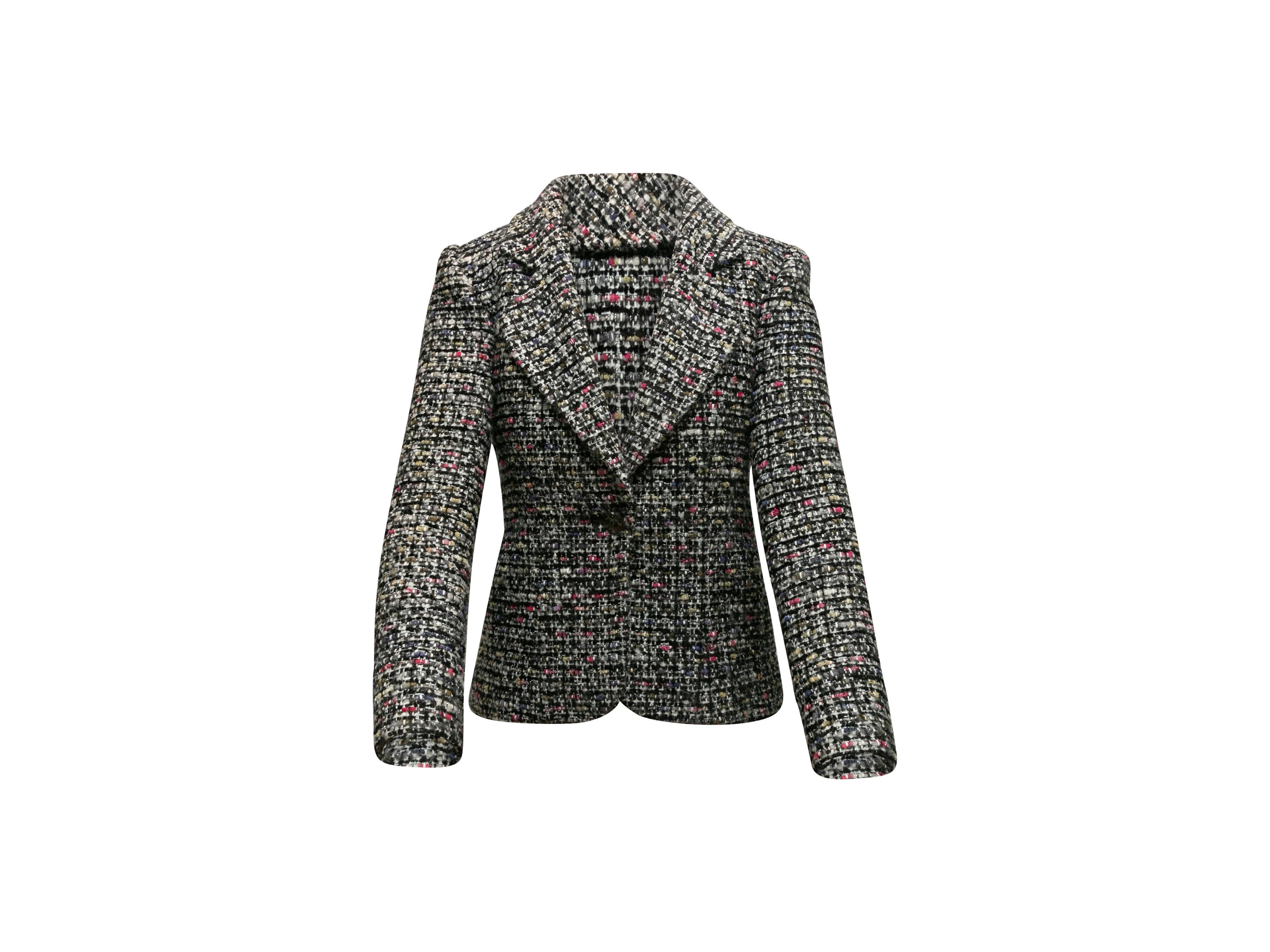 Chanel Black & Multicolor Tweed Blazer In Good Condition In New York, NY