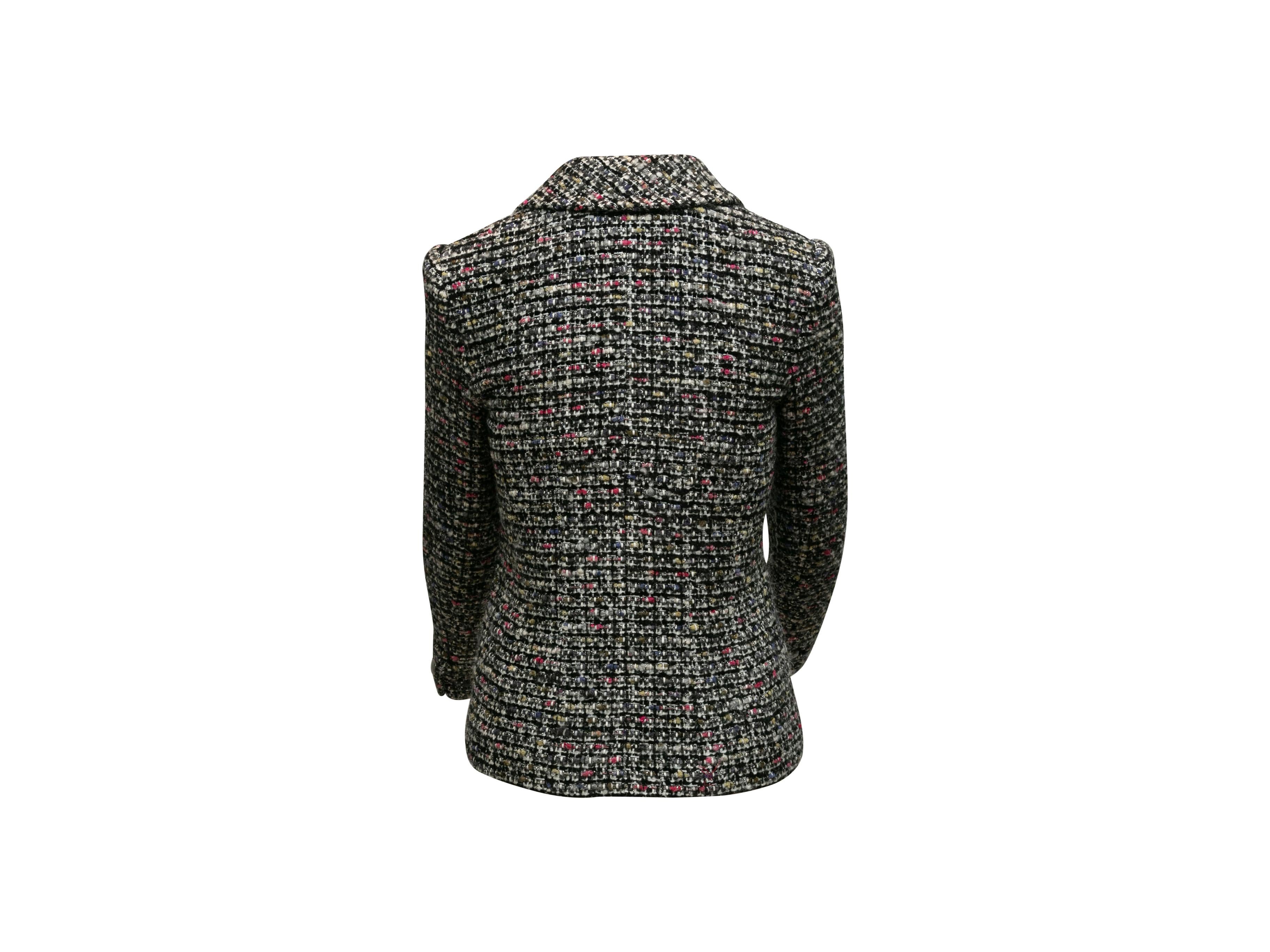 Chanel Black & Multicolor Tweed Blazer 2