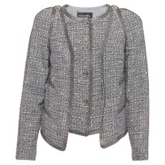 Chanel Black/Multicolor Tweed Crystal Trimmed Jacket S