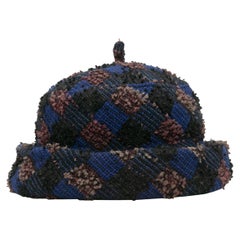 Chanel Black & Multicolor Tweed Hat