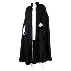 Capo Chanel nero e navy in misto lana metallizzata 2019