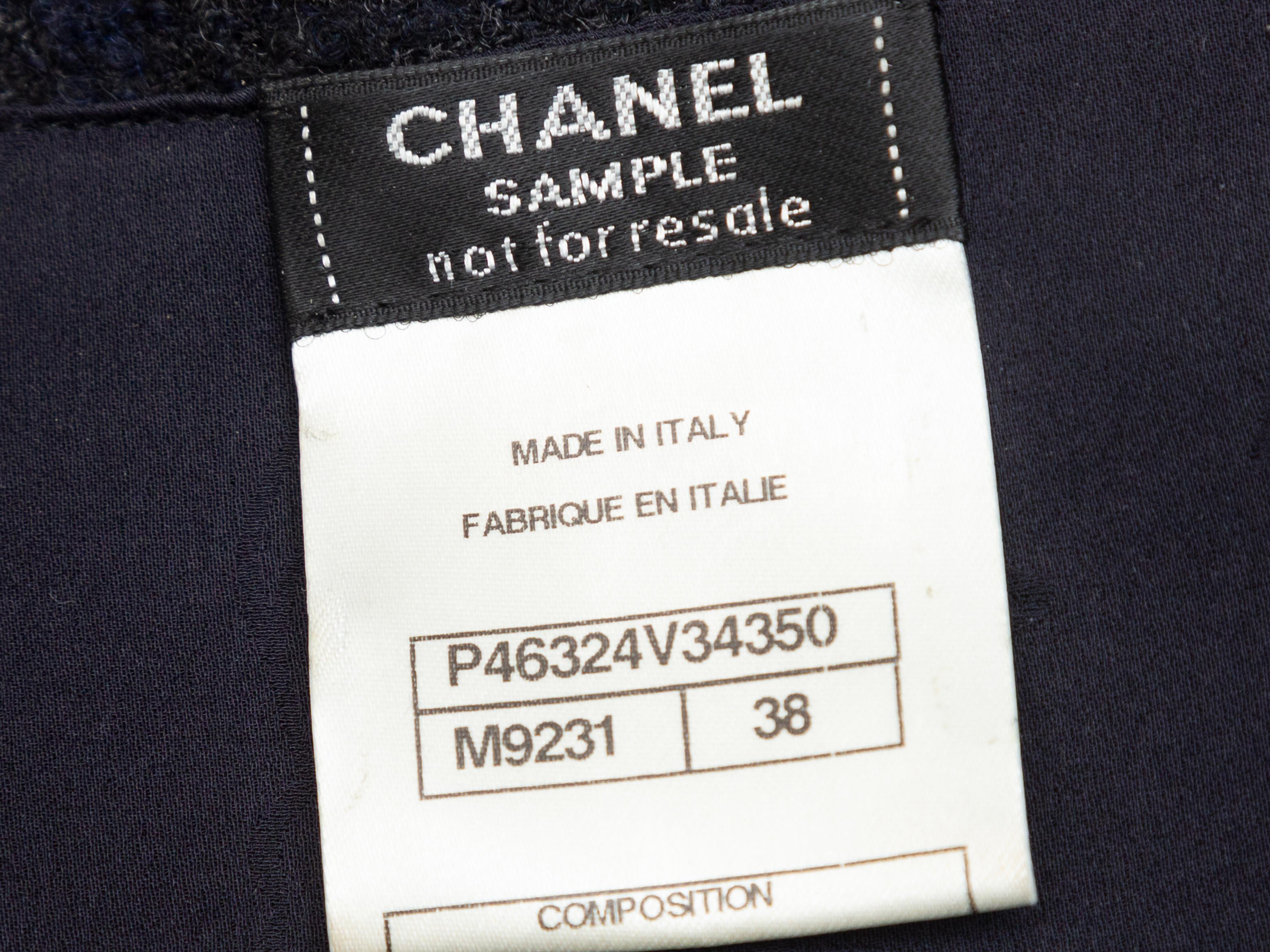 Chanel Black & Navy Wool-Blend Sleeveless Top In Excellent Condition In New York, NY
