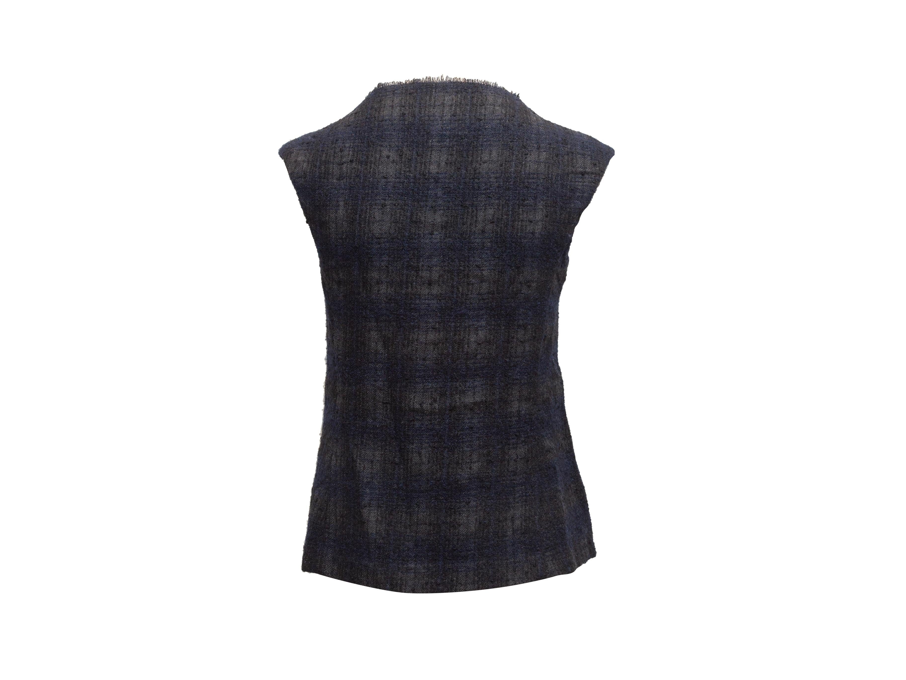 Chanel Black & Navy Wool-Blend Sleeveless Top 3