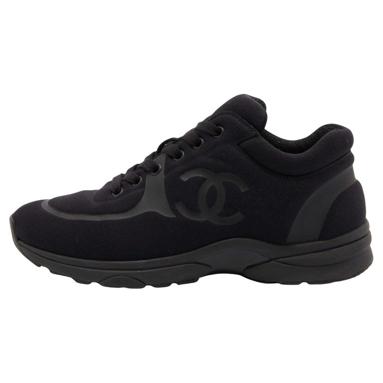 Chanel Stretch Fabric CC Sneakers 37 Black