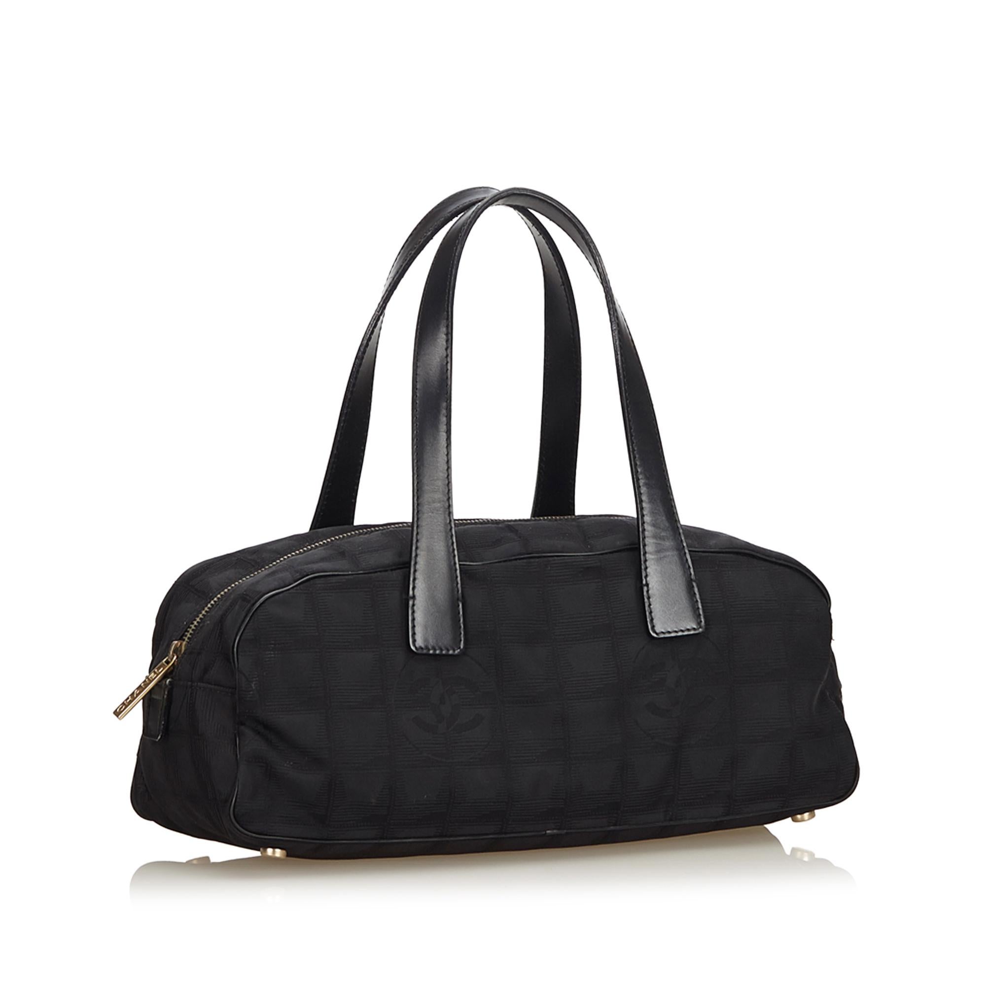 Chanel Black New Travel Line Shoulder Bag at 1stDibs