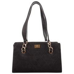 Chanel Black Nubuck Leather Chain Shoulder Bag