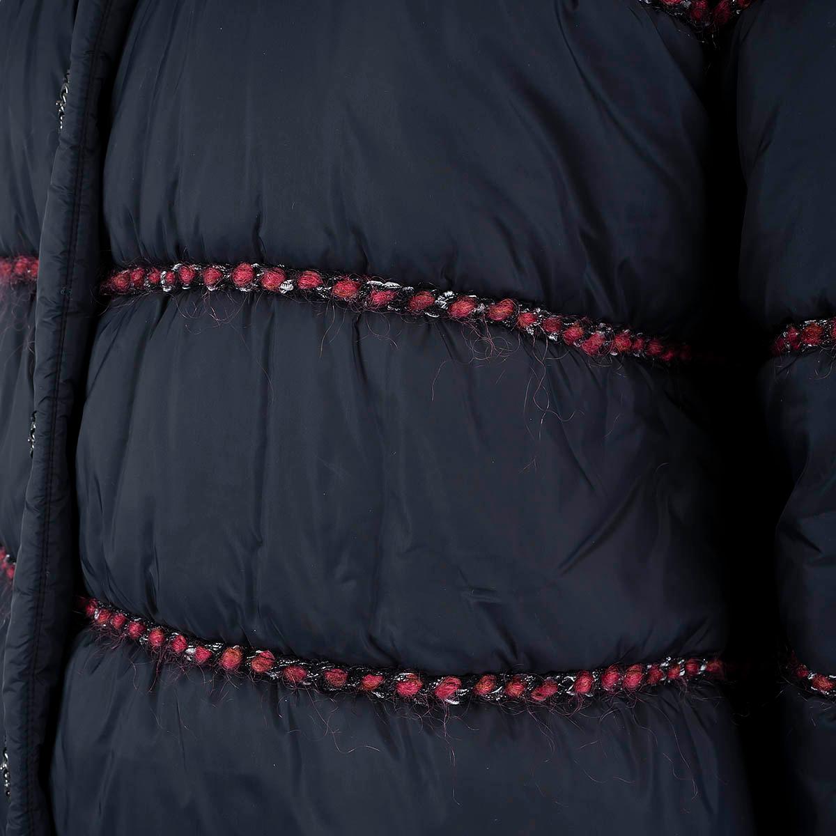 CHANEL black nylon 2018 18K CHAIN TRIM Jacket 38 S For Sale 3