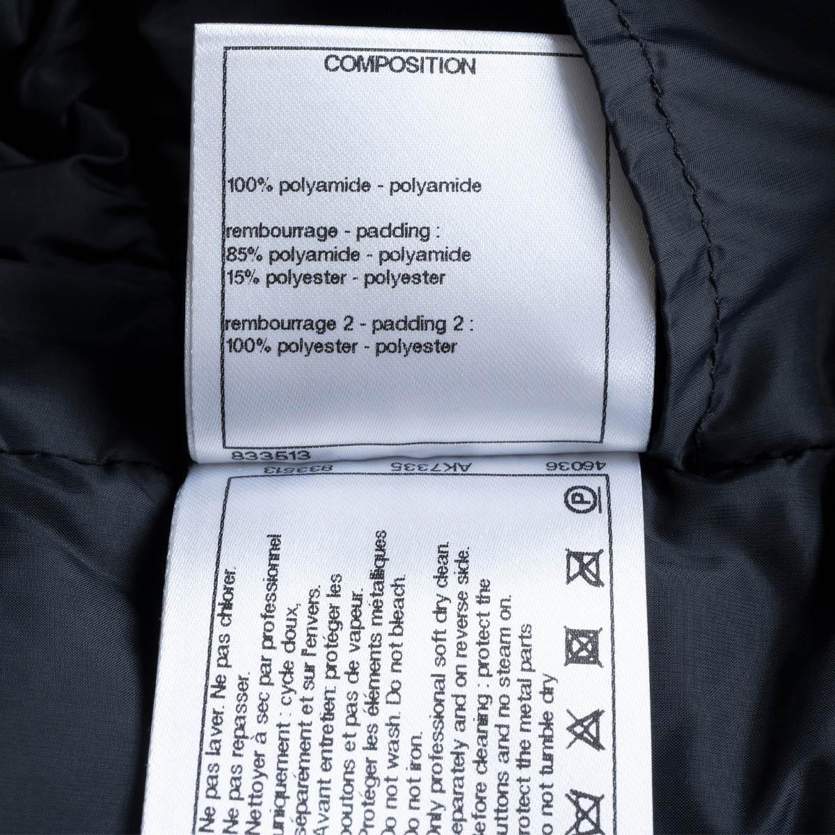 CHANEL black nylon 2018 18K CHAIN TRIM Jacket 38 S For Sale 5