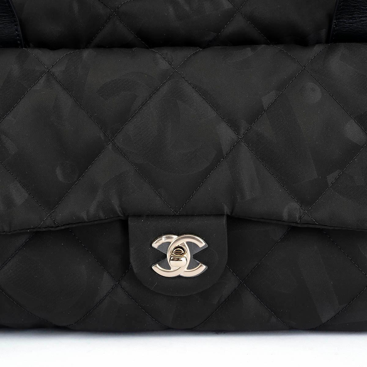 CHANEL black nylon 2022 22N COCO NEIGE LOGO TWO-IN-ONE Duffle & Backpack Bag 6