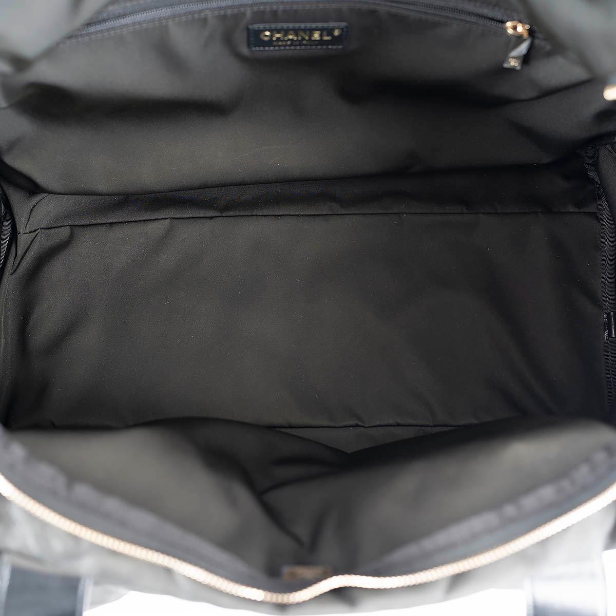 CHANEL black nylon 2022 22N COCO NEIGE LOGO TWO-IN-ONE Duffle & Backpack Bag 3