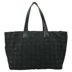 Chanel Black Nylon Canvas New Travel Line Tote Shoulder Bag