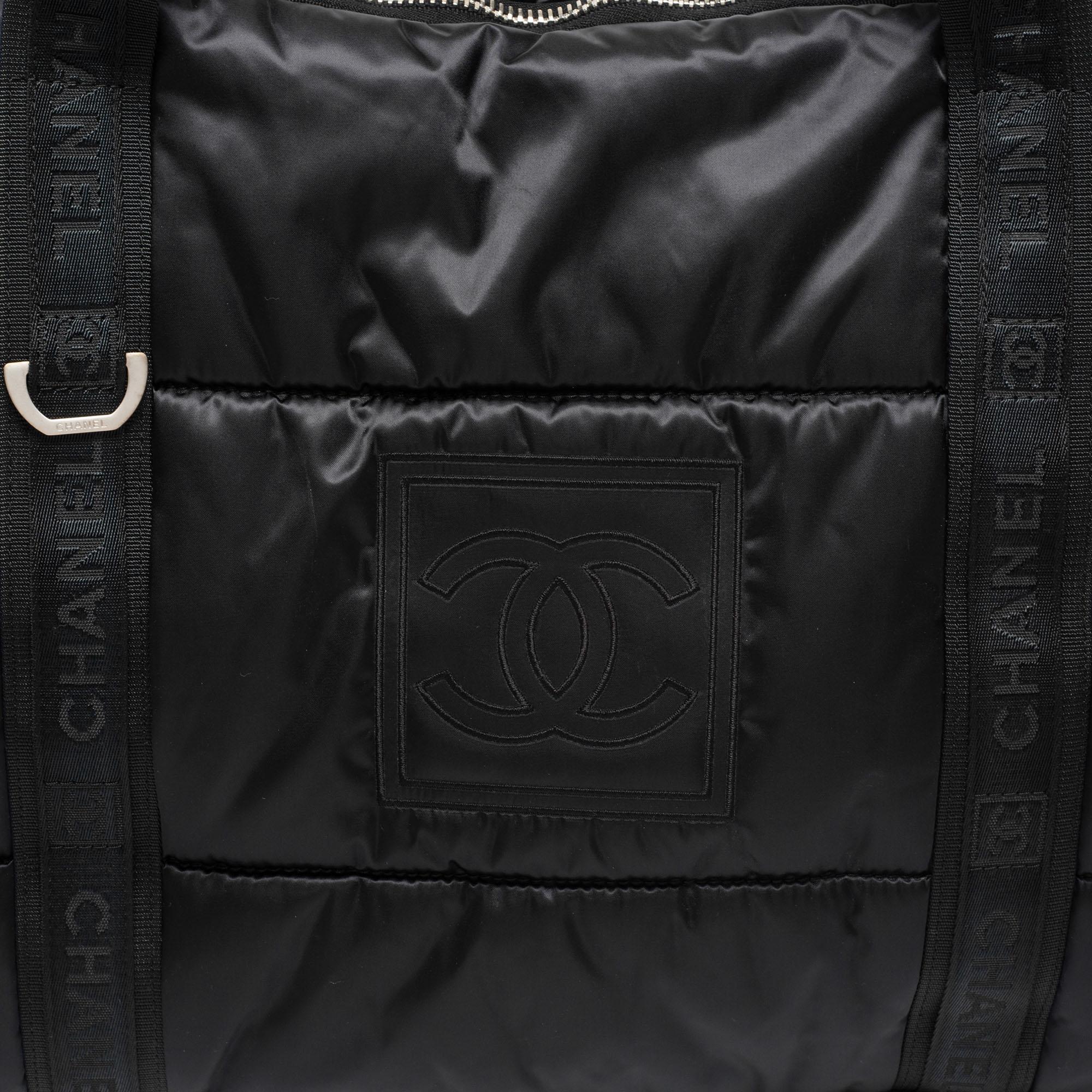 Chanel Black Nylon CC Sport Ligne Duffle Bag 8