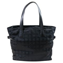Chanel  Black Nylon Medium Travel Tote