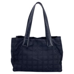 Chanel Black Nylon New Travel Line Tote Shoulder Bag 2000s