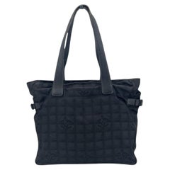 Chanel Black Nylon New Travel Line Tote Shoulder Bag 2000s