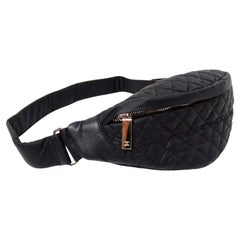 Chanel Black Nylon Quilted Waist Bag