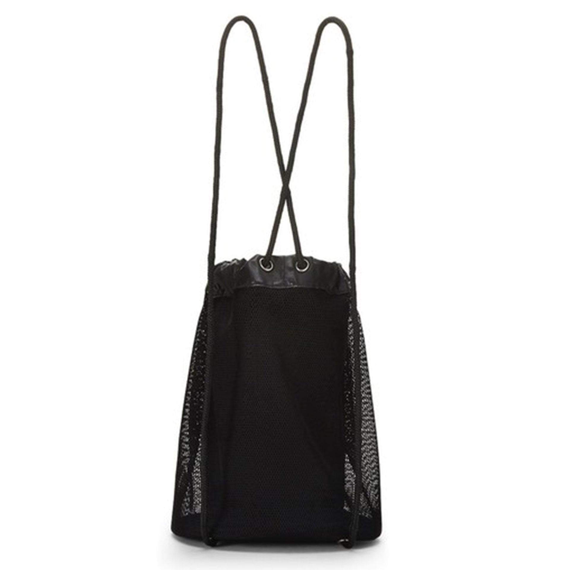 Chanel Black Nylon Shopping CC Logo Mesh Sport Backpack For Sale 1
