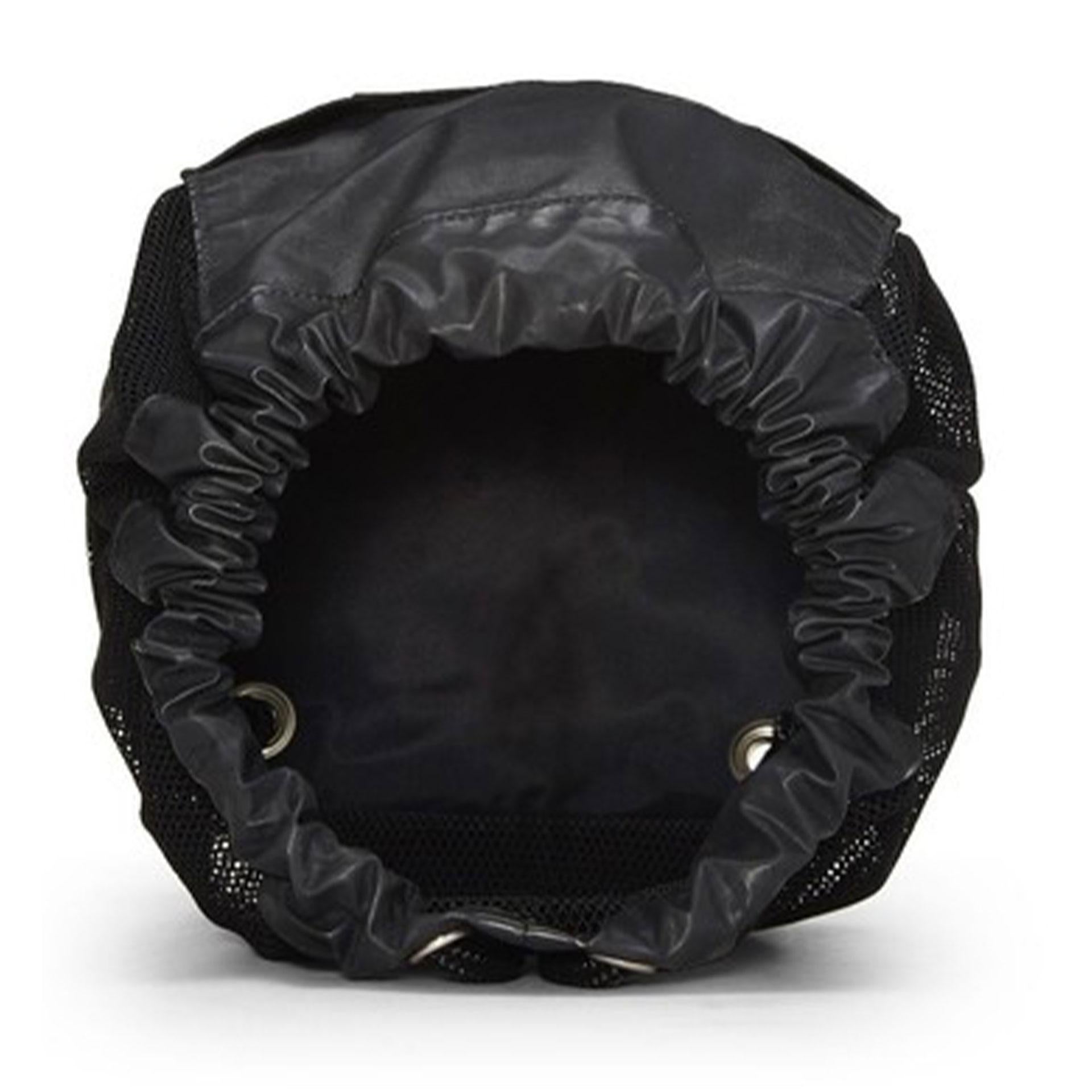 Chanel Black Nylon Shopping CC Logo Mesh Sport Backpack For Sale 5