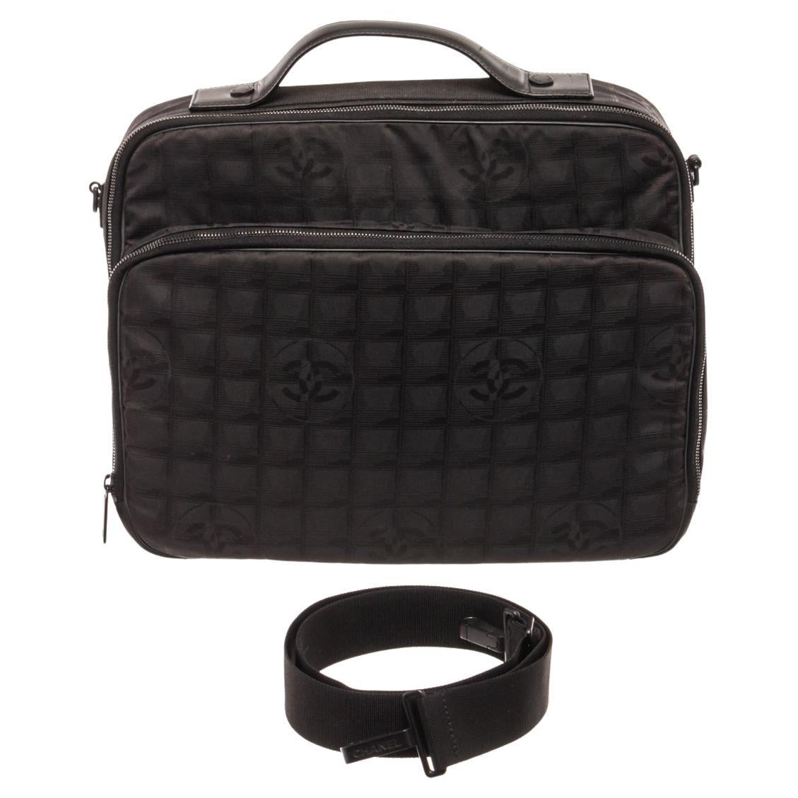 Chanel Black Nylon Travel Bag For Sale at 1stDibs
