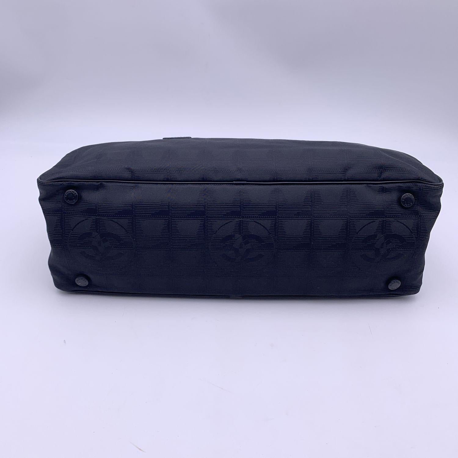 Chanel Black Nylon Travel Line Bassotto Top Handle Bag 1