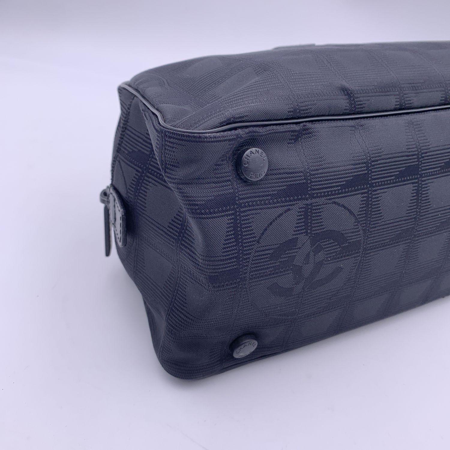 Chanel Black Nylon Travel Line Bassotto Top Handle Bag 2