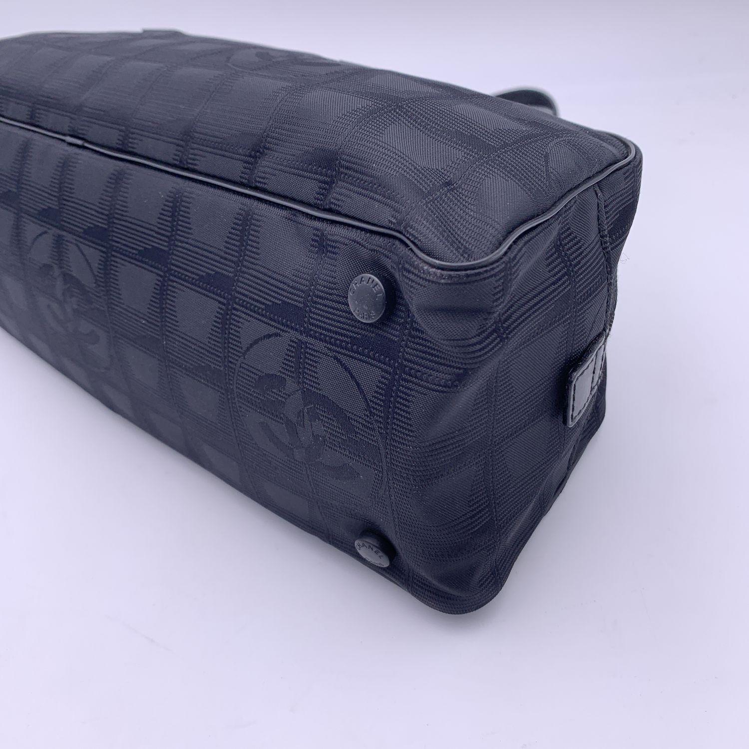 Chanel Black Nylon Travel Line Bassotto Top Handle Bag 3