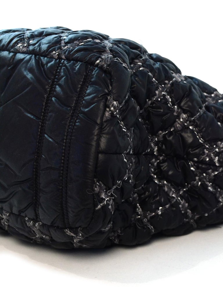 Chanel Black Nylon Tweed on Stitch Zip Top Bag rt $2,600 ...