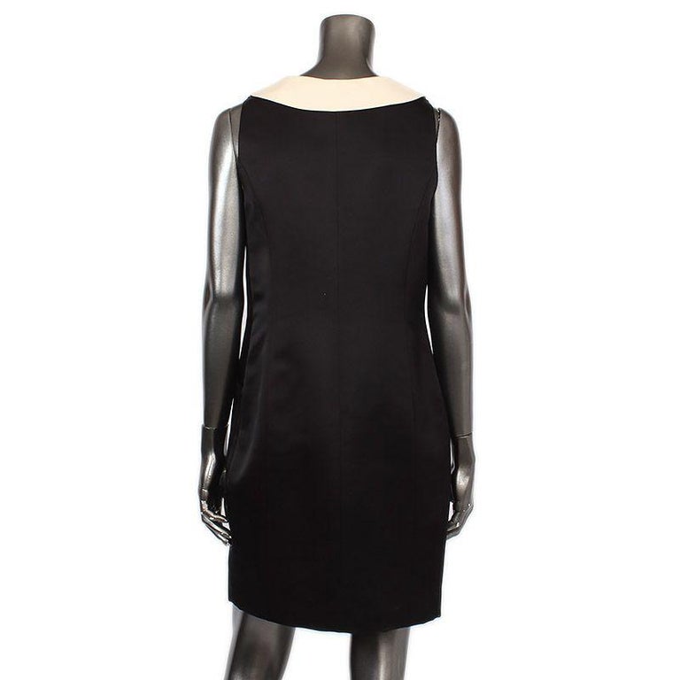 CHANEL black and off-white silk LAYERED SHIRT Cocktail Dress 42 at 1stDibs