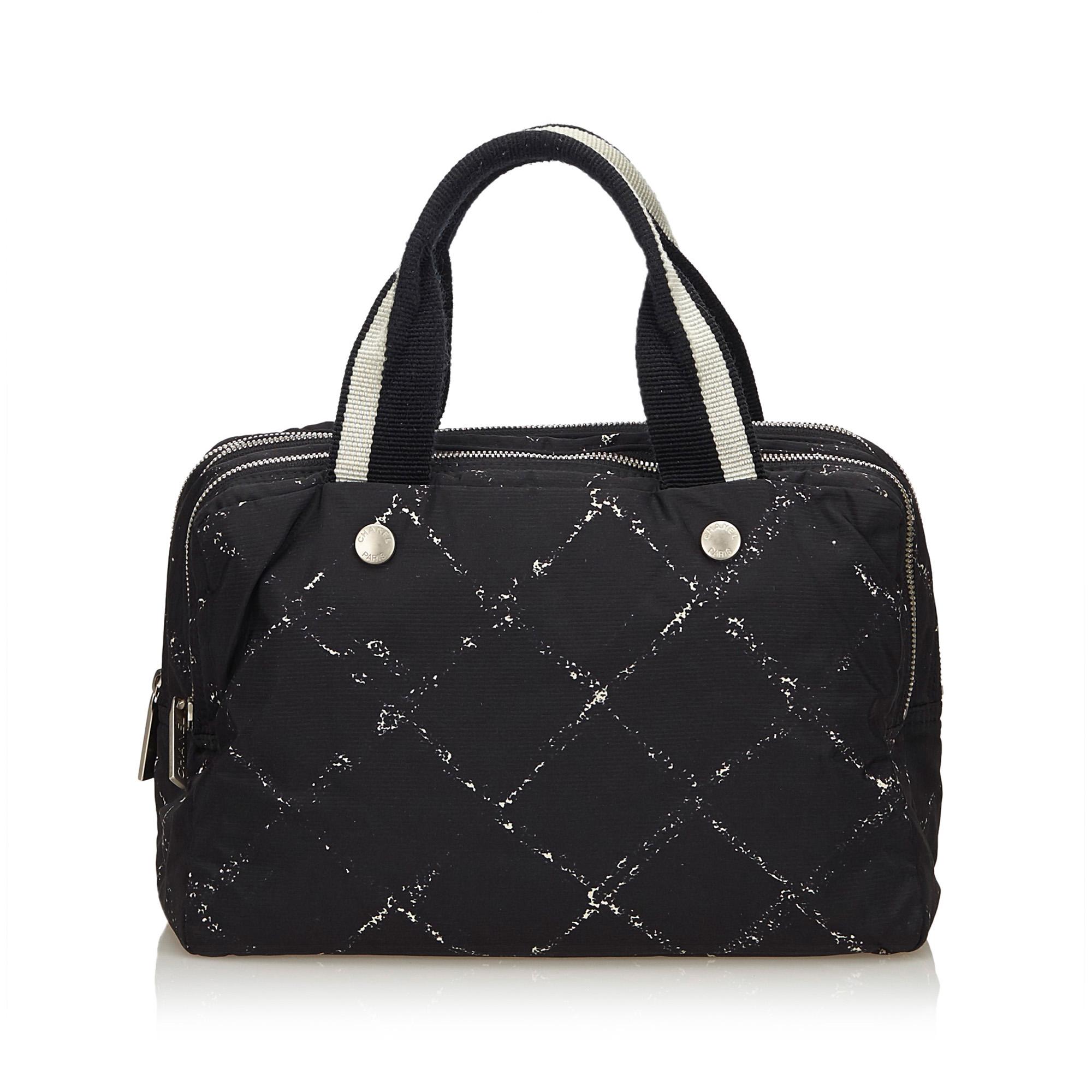 Chanel Black Old Travel Mini Boston Bag In Good Condition For Sale In Orlando, FL