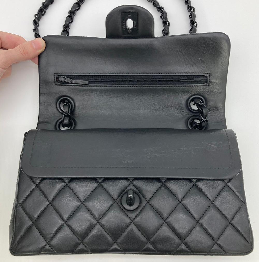 Chanel Black on Black 9 inch Small 2.55 Double Flap Classic  3