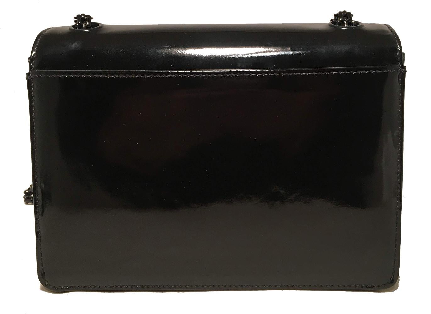 Women's Chanel Black on Black Patent Leather Classic Flap Shoulder Bag