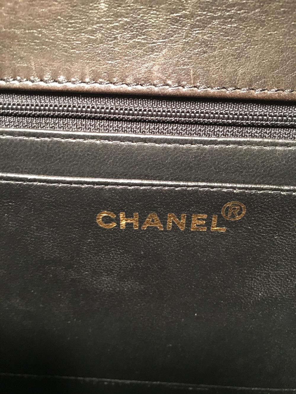 Chanel Black on Black Patent Leather Classic Flap Shoulder Bag 3