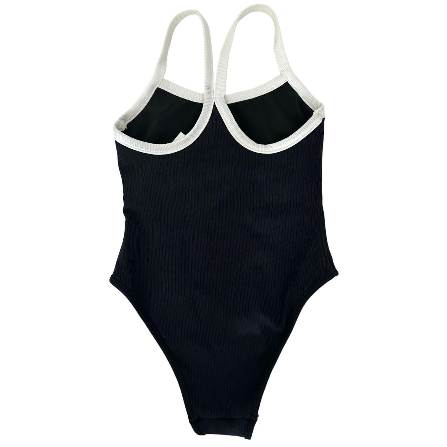 black swimsuit white trim