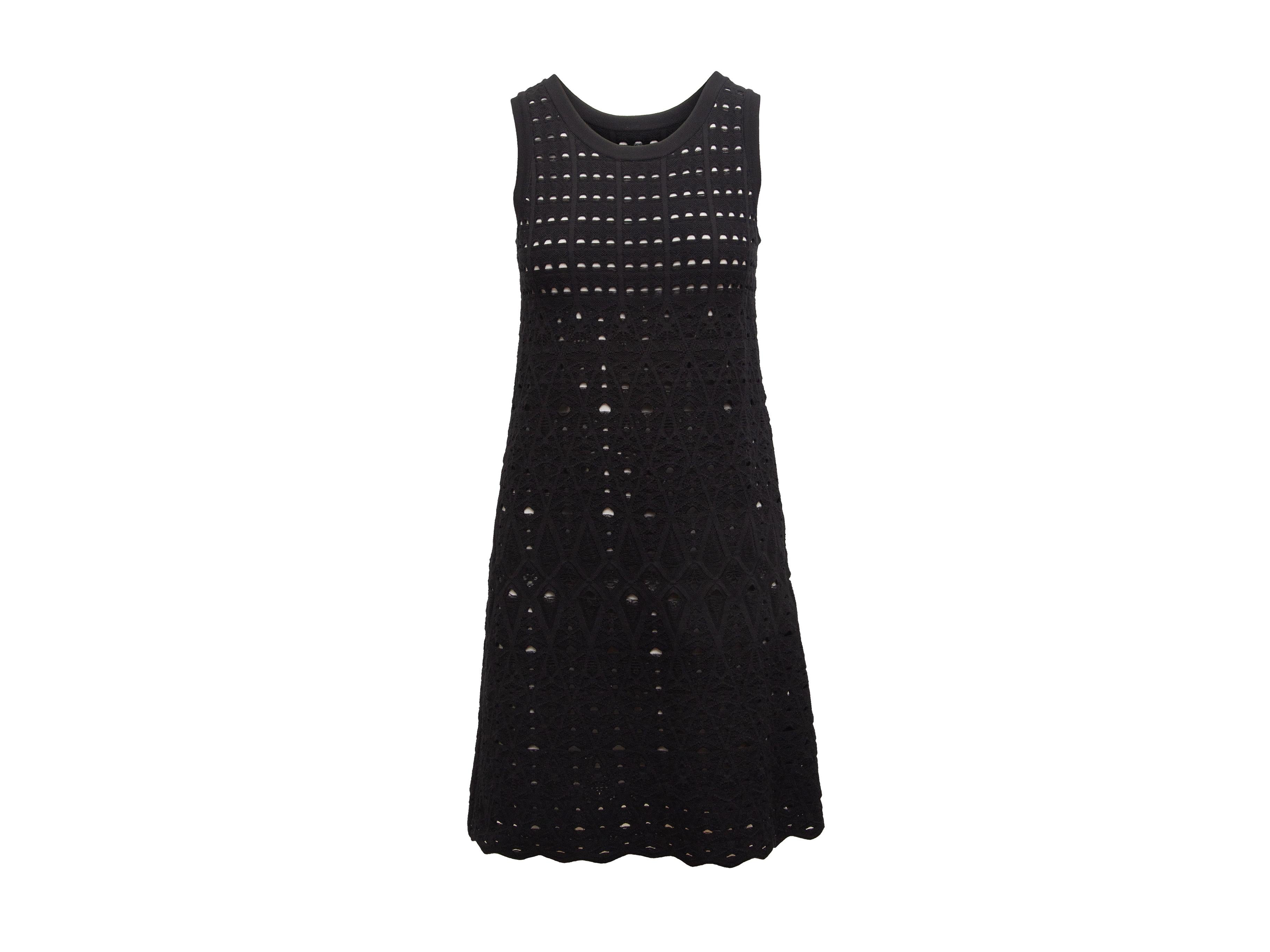 Women's Chanel Black Open Knit Sleeveless Dress