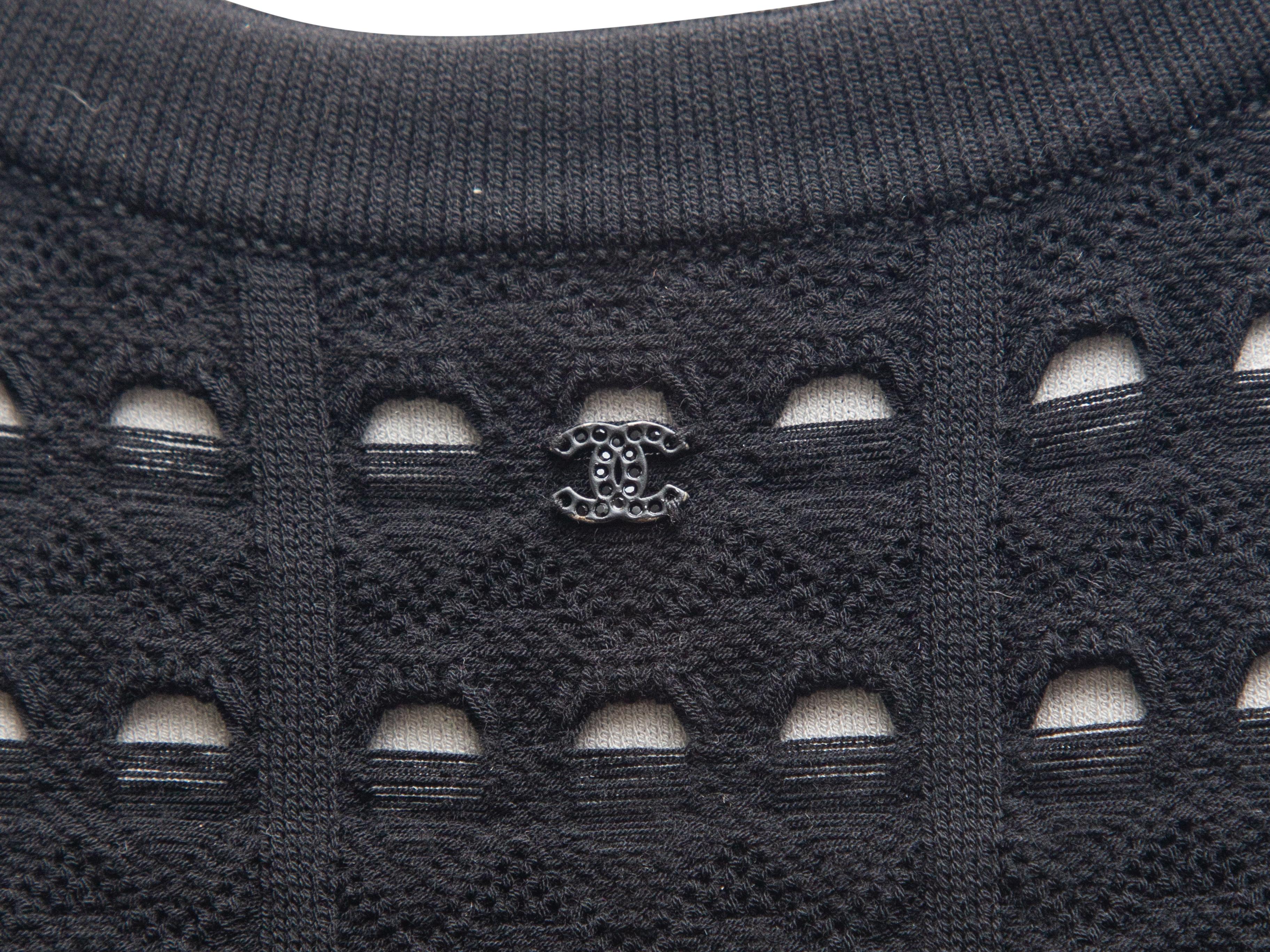 Chanel Black Open Knit Sleeveless Dress 2