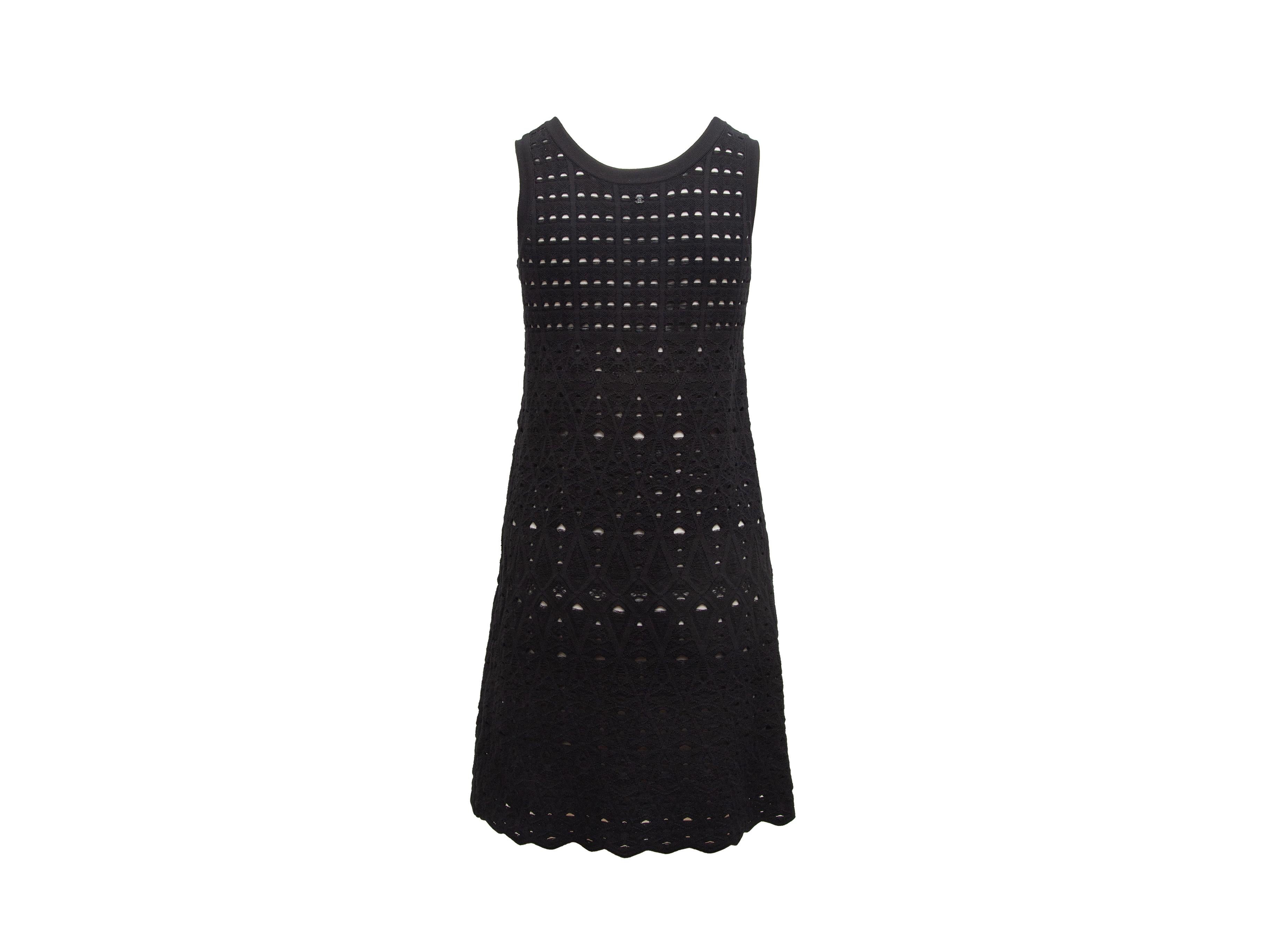 Chanel Black Open Knit Sleeveless Dress 3