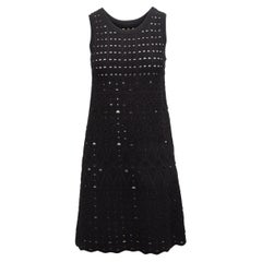 Chanel Black Open Knit Sleeveless Dress