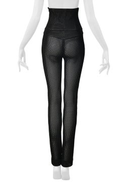 Chanel Black Open Mesh High Waisted Pants