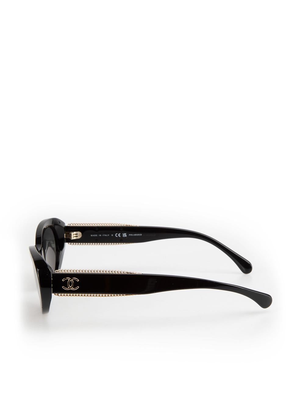 Chanel Black Oval Sunglasses For Sale 1