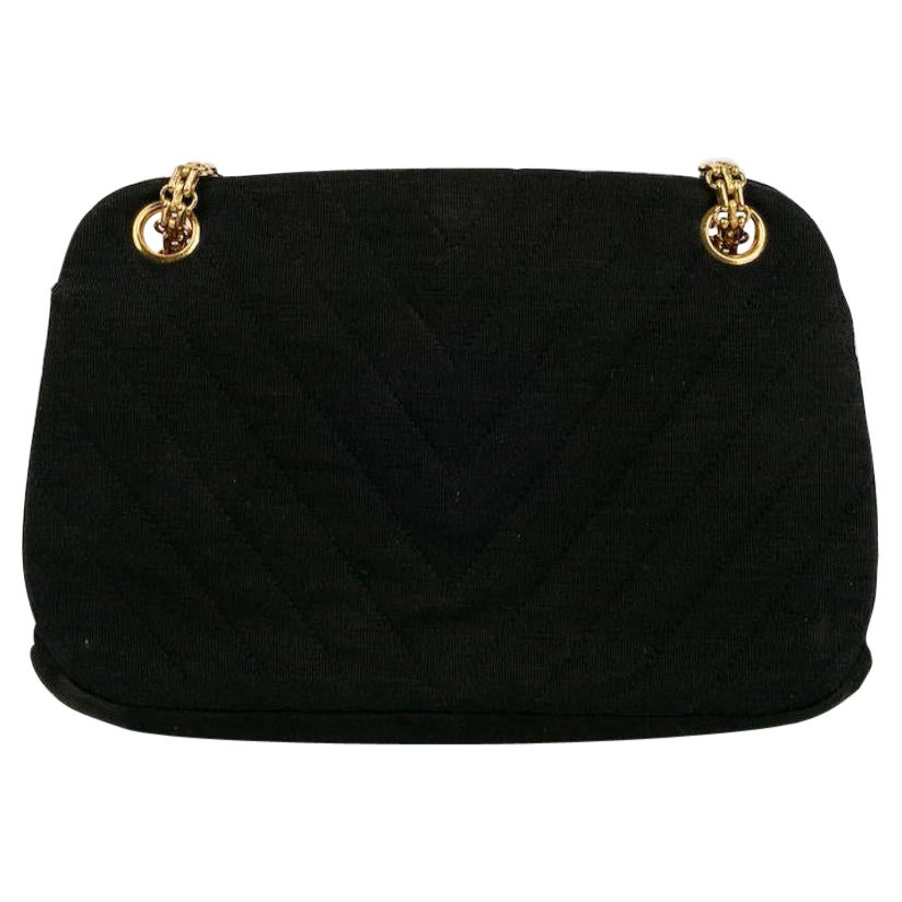 Chanel Bolso de punto sobrecosido negro