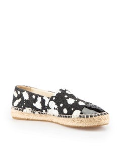 Chanel Black Paint Splatter Espadrilles Size IT 39
