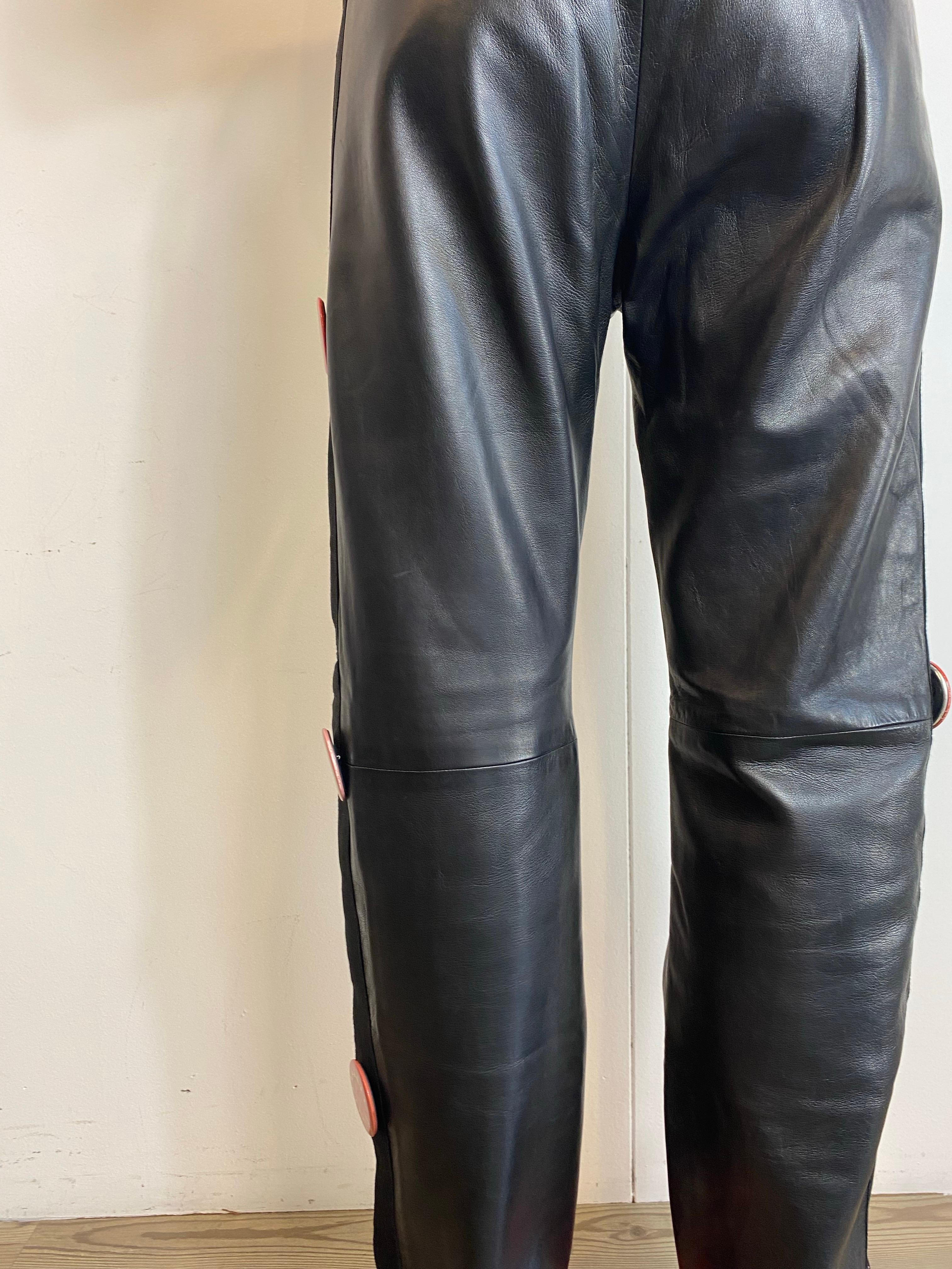 Black Chanel black pants with pins. For Sale