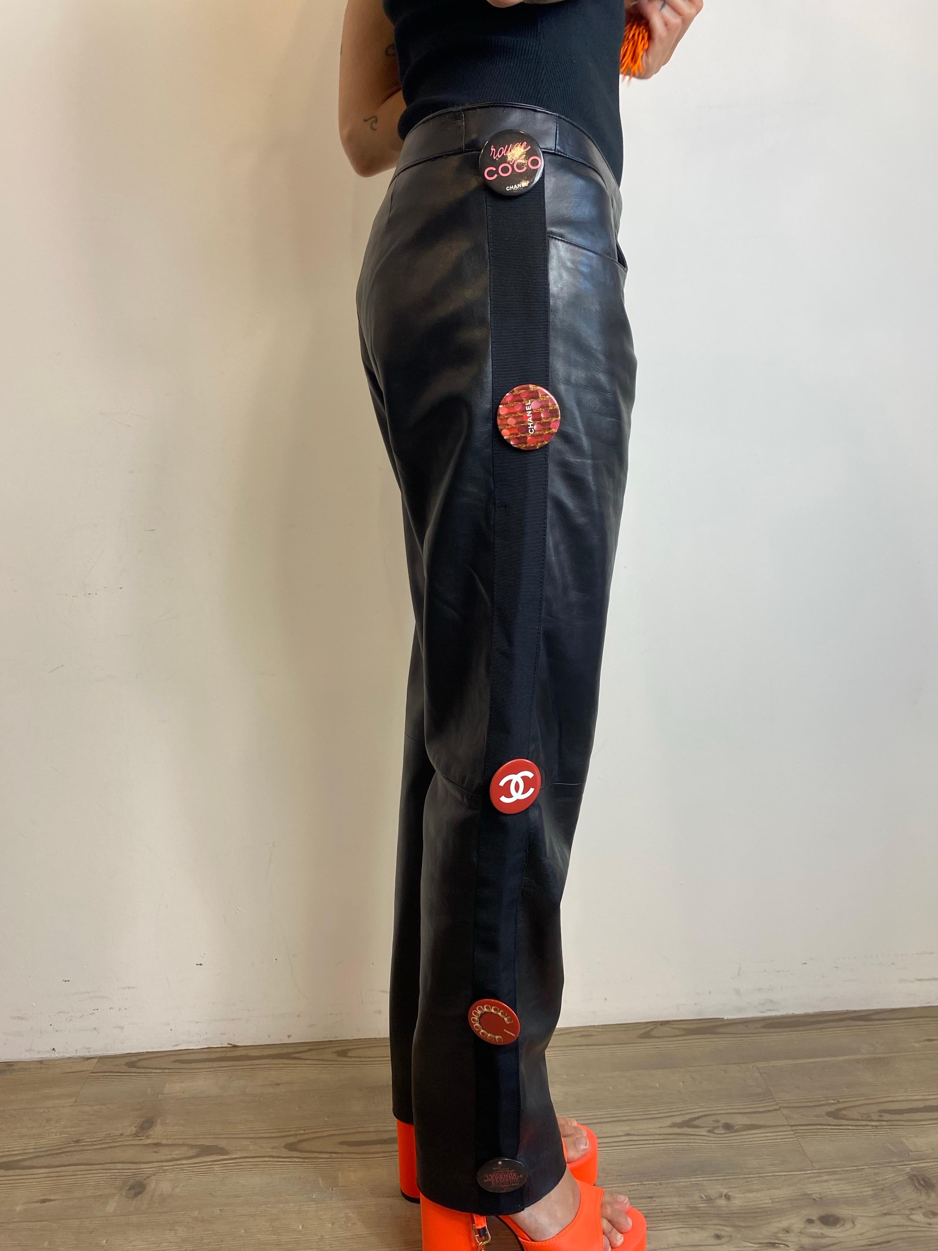 Women's or Men's Chanel black pants with pins. For Sale