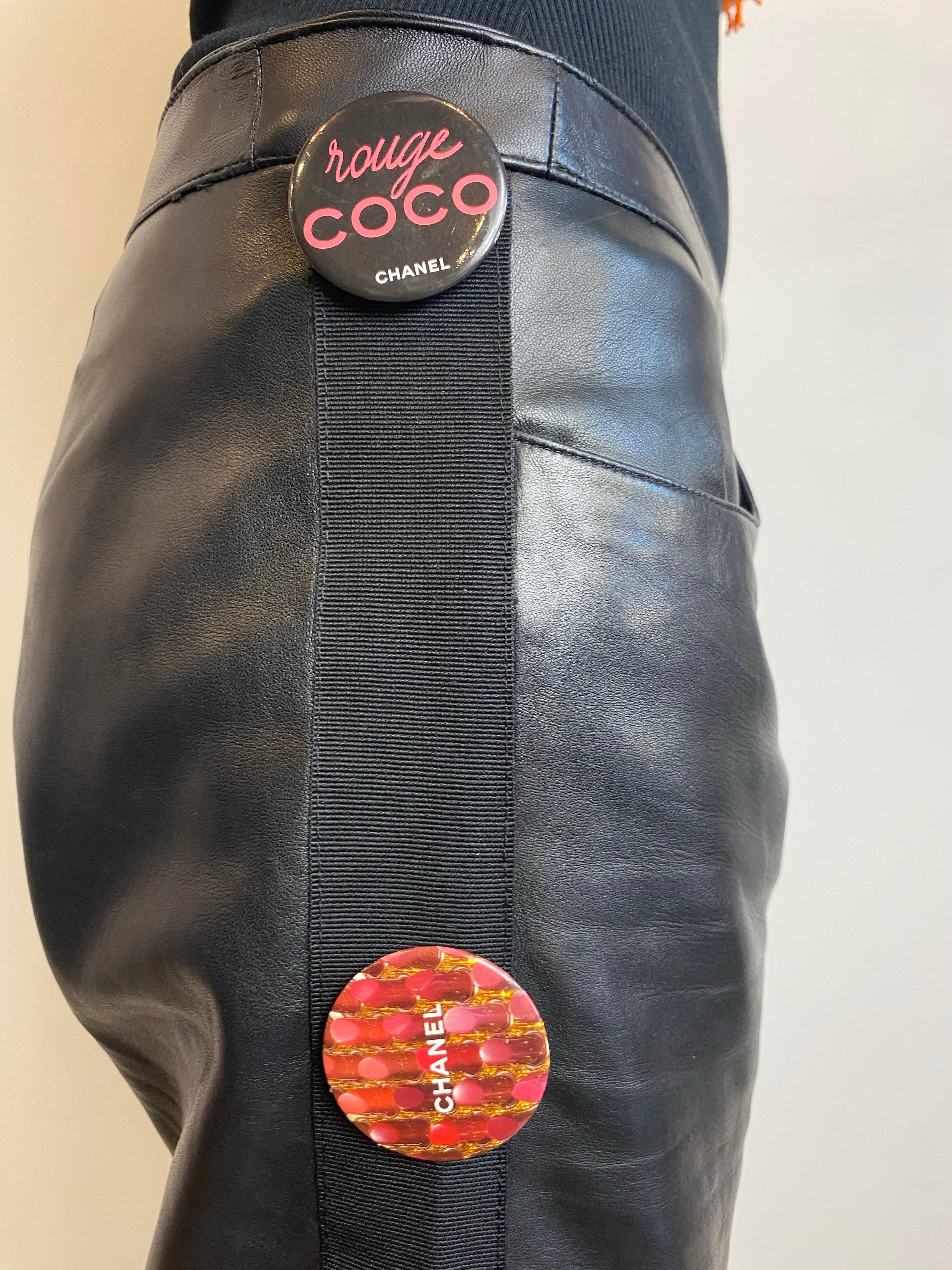 Chanel black pants with pins. For Sale 1