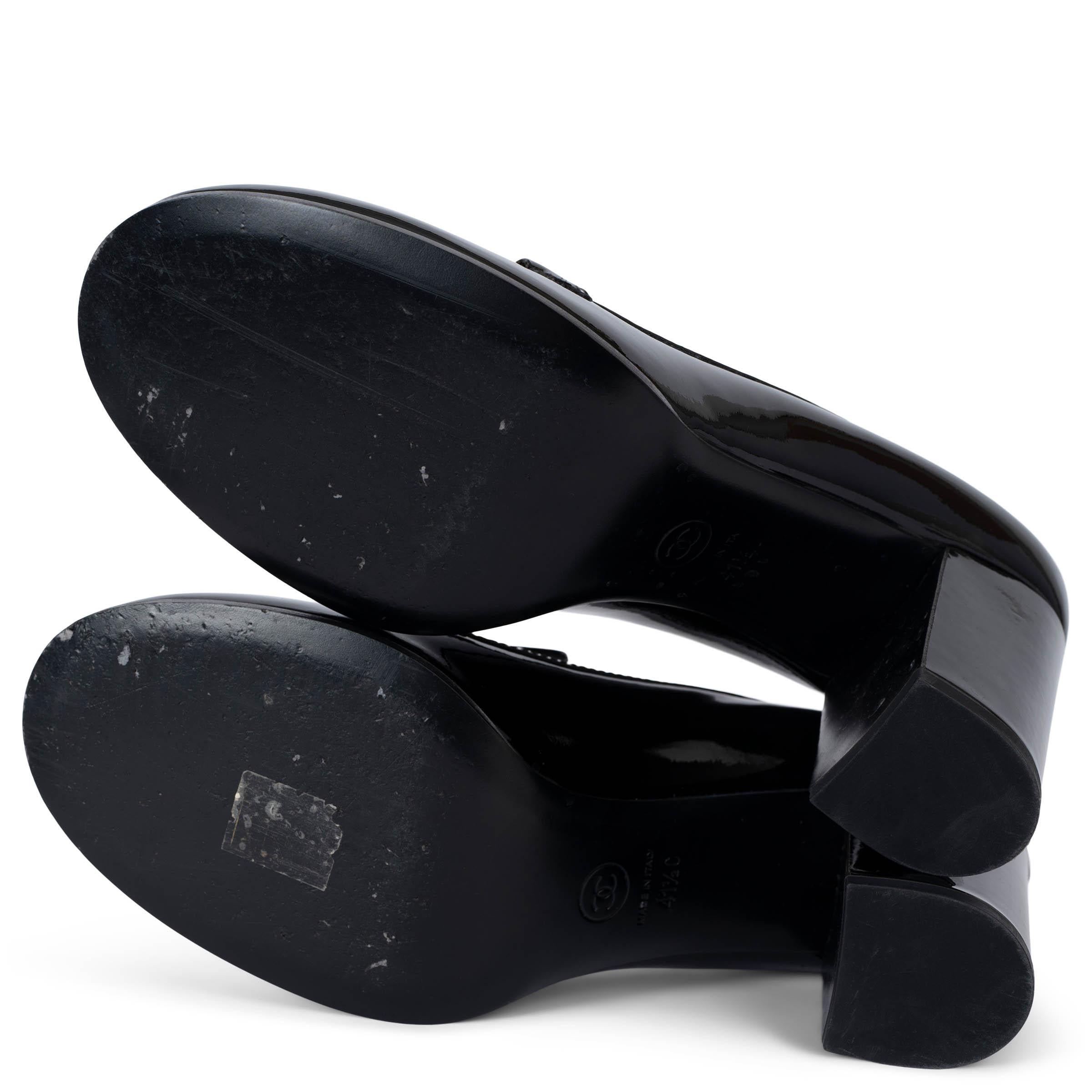 CHANEL charol negro 15A SALZBURG CHAIN LOAFER Zapatos Bombas 41.5 fit 40.5 en venta 4