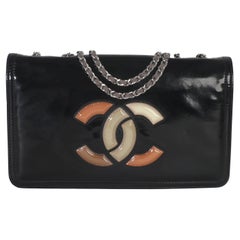 Chanel Black Patent CC Lipstick Flap Bag