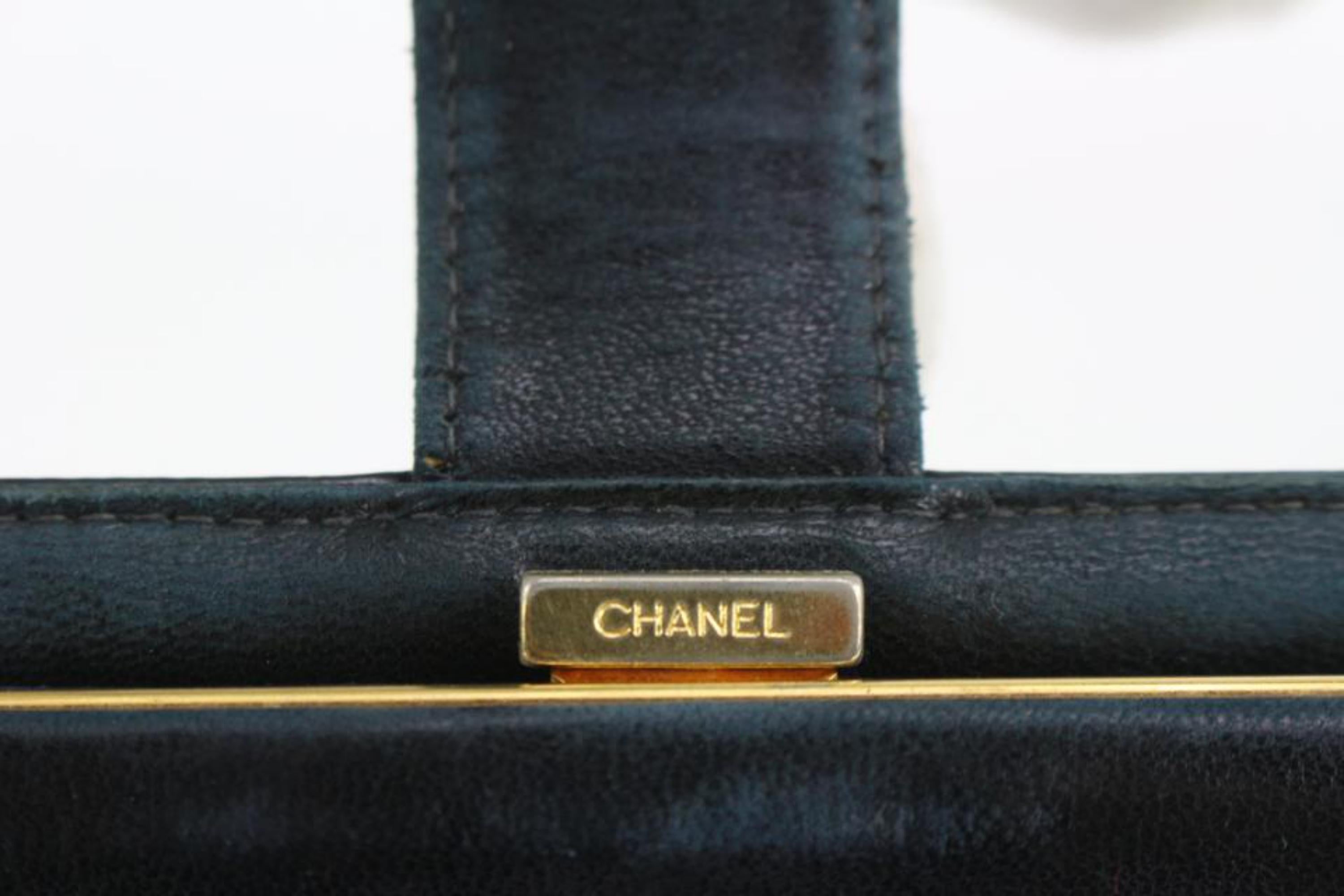Chanel Black Patent CC Logo Long Flap Wallet 1210c31 For Sale 3