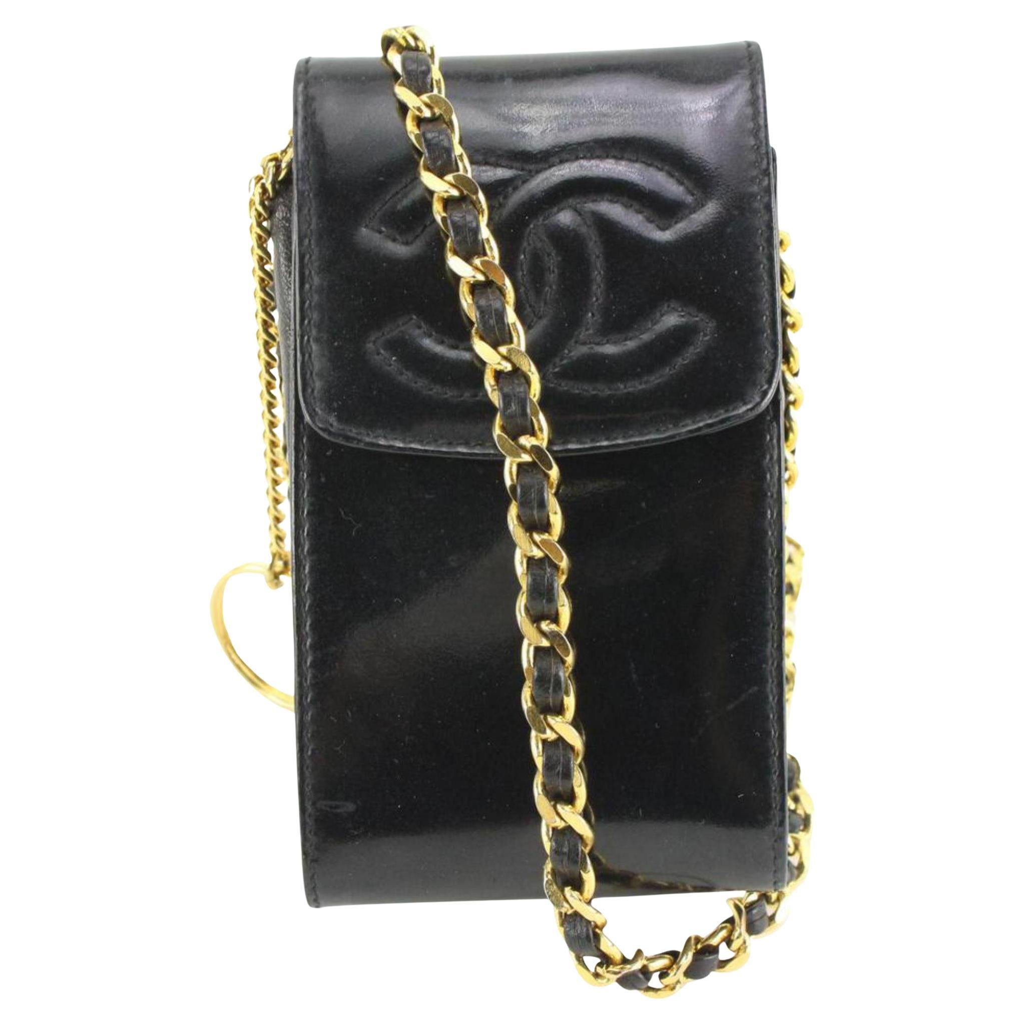 Chanel Black Patent CC Logo Mini Flap Pouch Crossbody 13ck69s For Sale at  1stDibs