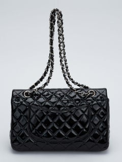 Chanel Black Patent Double Flap 10"