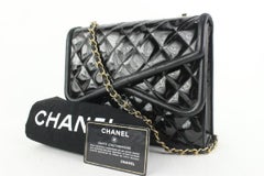 Chanel Black Patent Fringe Tassel Flap Bag 524cas610